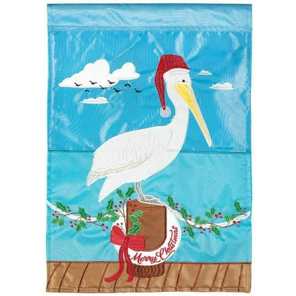 Magnolia Gardens M011685 13 x 18 in. Christmas Pelican Polyester Garden Flag