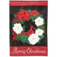 thumbnail image 1 of Magnolia Gardens M011720 13 x 18 in. Merry Christmas Wreath Burlap Garden Flag, 1 of 1