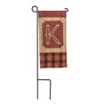 thumbnail image 1 of Magnolia Gardens M040029 4 x 8.5 in. Double Applique Fall Monogram K Burlap Mini Garden Flag, 1 of 1