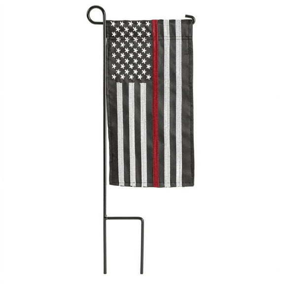 Magnolia Gardens M040090 4 x 8 in. Thin Red Line-Firefighter Mini Double Applique Garden Flag