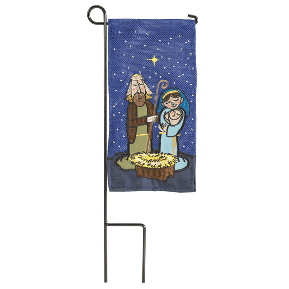 Magnolia Gardens M040094 4 x 8 in. Holy Family Mini Double Applique Garden Flag