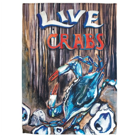 Magnolia Gardens M070096 30 x 44 in. Print Live Crabs Polyester Garden Flag - Large