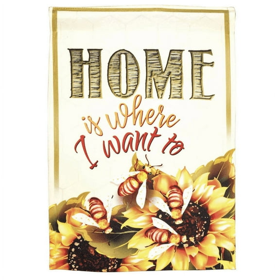 Magnolia Gardens M070103 30 x 44 in. Print Home Is Where I Want to Polyester Garden Flag - Large