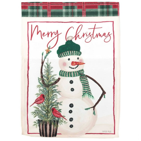 Magnolia Gardens M070176 30 x 44 in. Snowman Merry Christmas Garden Flag - Large