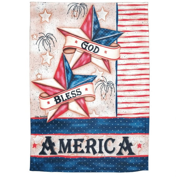 Magnolia Gardens M080110 13 x 18 in. Print God Bless America Stars Polyester Garden Flag