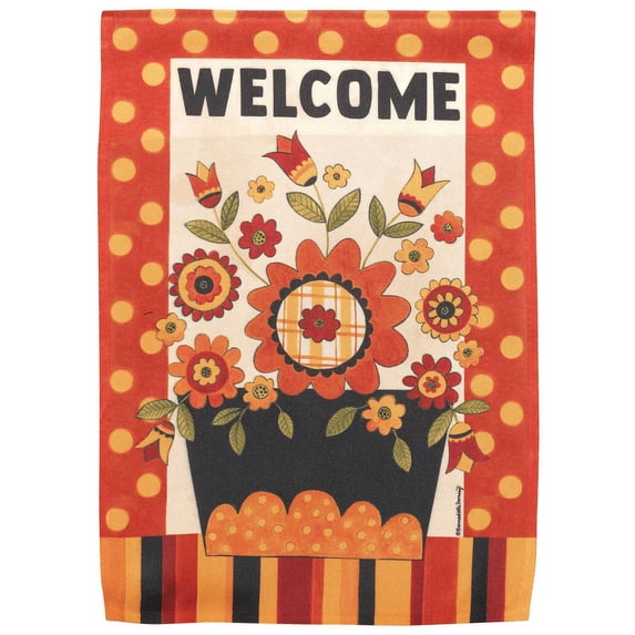 Magnolia Gardens M080129 13 x 18 in. Fall Flower Basket Flag Print Garden Flag