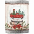 thumbnail image 1 of Magnolia Gardens M080132 13 x 18 in. Red Truck Snowglobe Print Garden Flag, 1 of 3