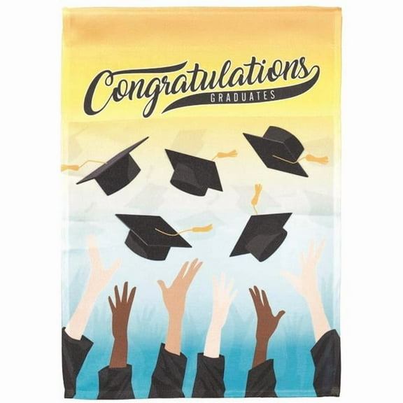 Magnolia Gardens M080142 13 x 18 in. Congratulations Graduates Printed Garden Flag