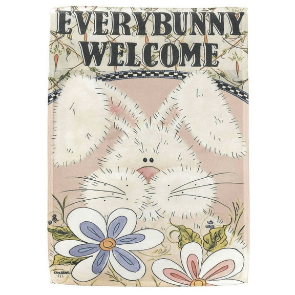 Magnolia Gardens M080143 13 x 18 in. Everybunny Welcome Print Garden Flag
