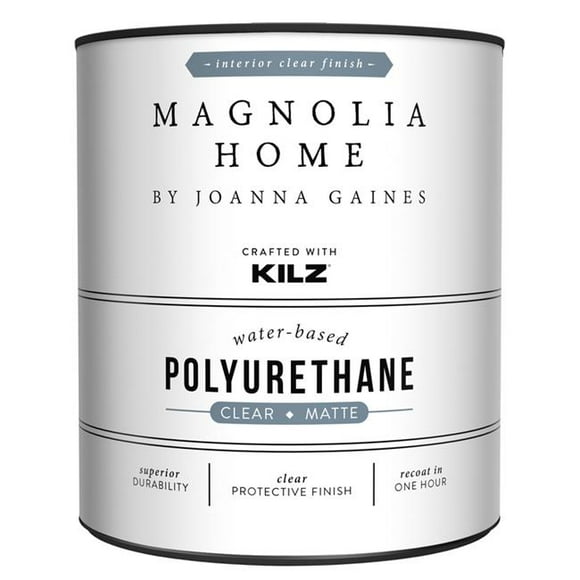 Magnolia Home by Joanna Gaines Kilz Transparent Matte Clear Water-Based Polyurethane Top Coat 1 qt
