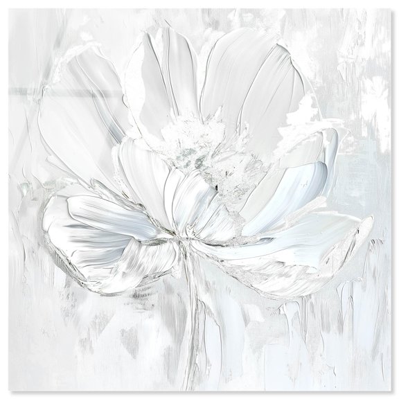 Magnolia II High-Gloss Frameless Acrylic Glass Wall Art Floral Fine Wall Art by Art Remedy, Ready to Hang, 12 x 12