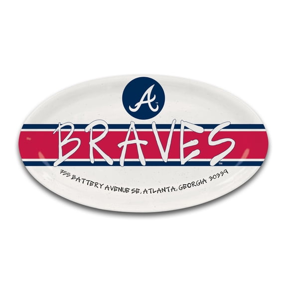 Magnolia Lane Braves Oval Platter, 12.25-Inch, Melamine, Multicolor