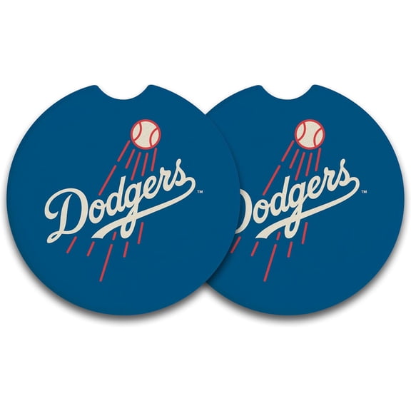 Magnolia Lane Dodgers Car Coasters, 2.67-Inch, Blue, Set of 2