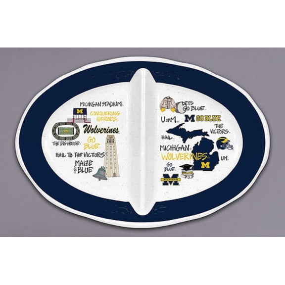 Magnolia Lane Michigan 2 Section Plate, Melamine