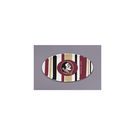 Magnolia Lane Seminoles Oval Stripe Plate 680g, 12.25-inch Length, Serverware, Kitchen Accessories