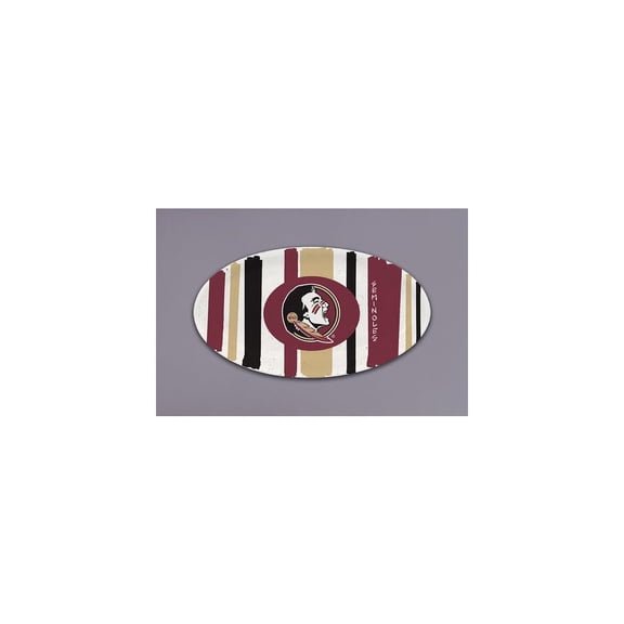Magnolia Lane Seminoles Oval Stripe Plate 680g, 12.25-inch Length, Serverware, Kitchen Accessories