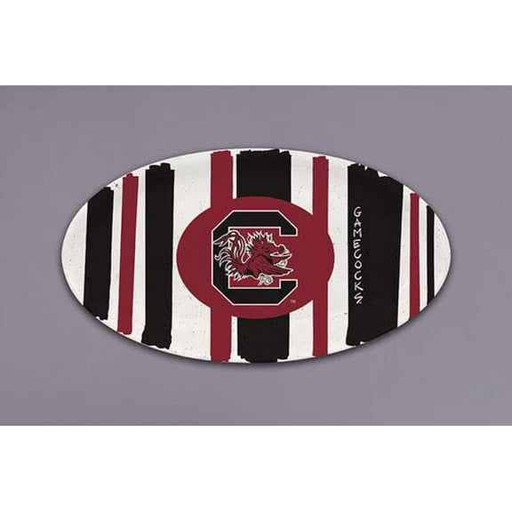 Magnolia Lane South Carolina Striped Plate, 12.25-inch Length, Oval, Kitchen, Kitchen Accessories