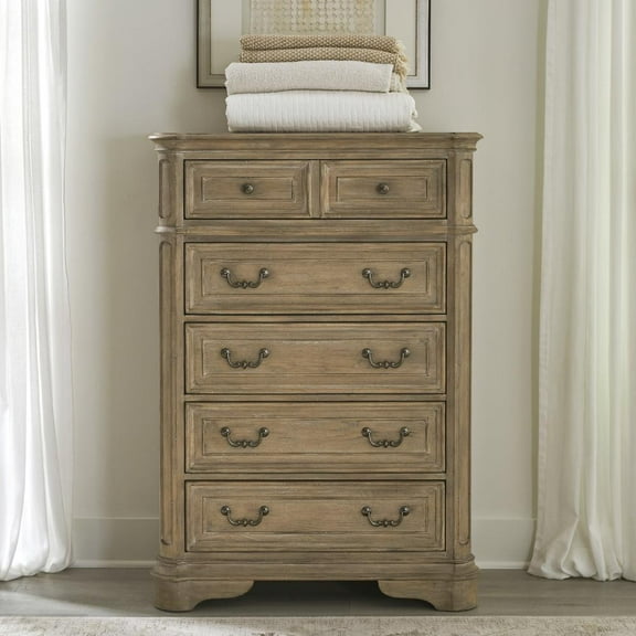 Magnolia Manor 5 Drawer Chest in Weathered Bisque