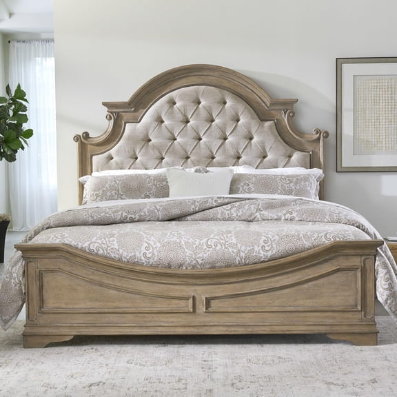 Magnolia Manor Queen Panel Bed in Weathered Bisque