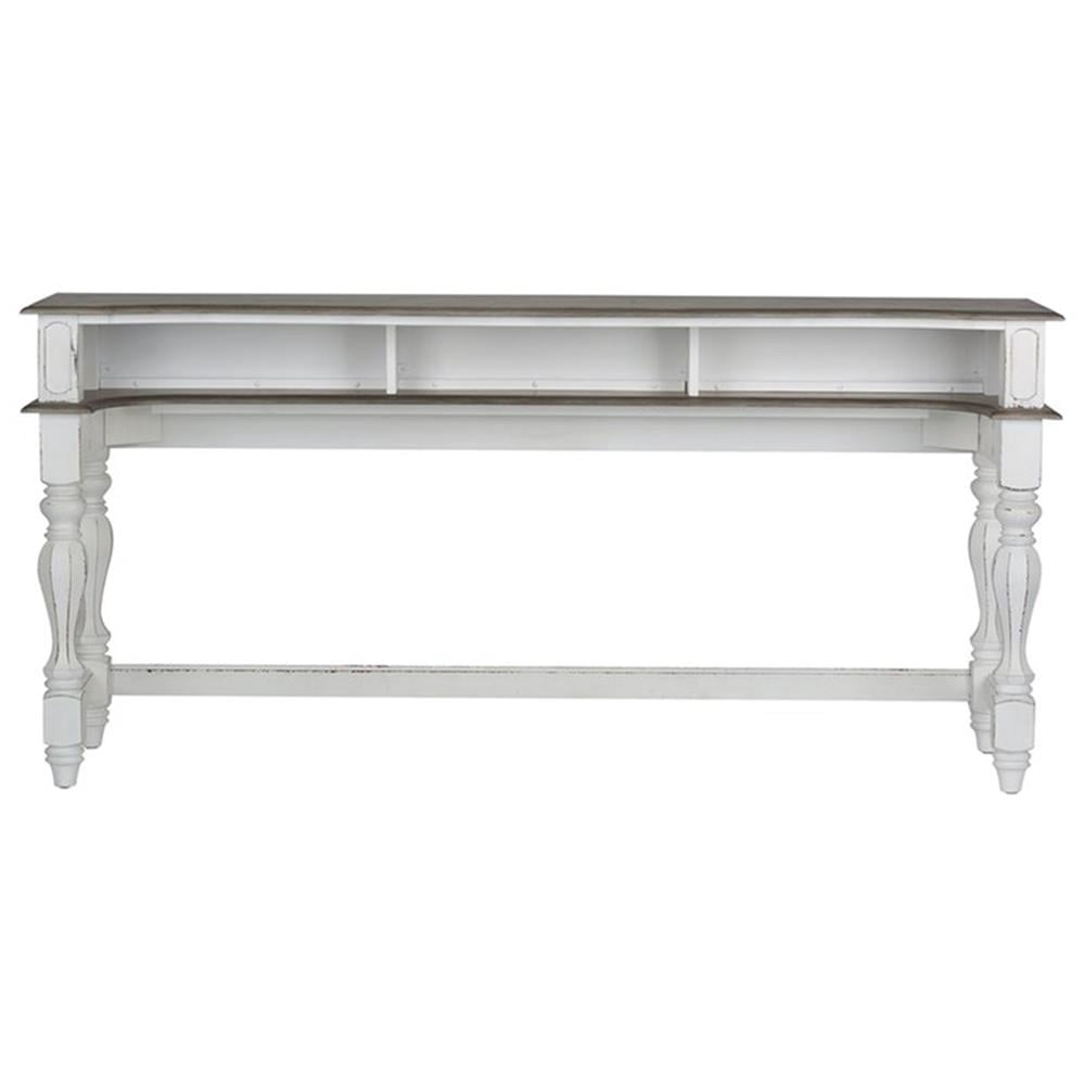 Magnolia Manor Antique White Console Bar Table with Swivel Stools Set