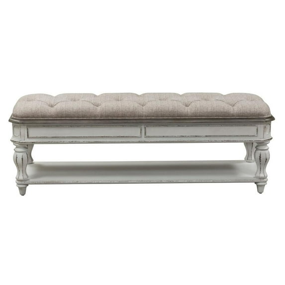 Magnolia Manor White Bed Bench