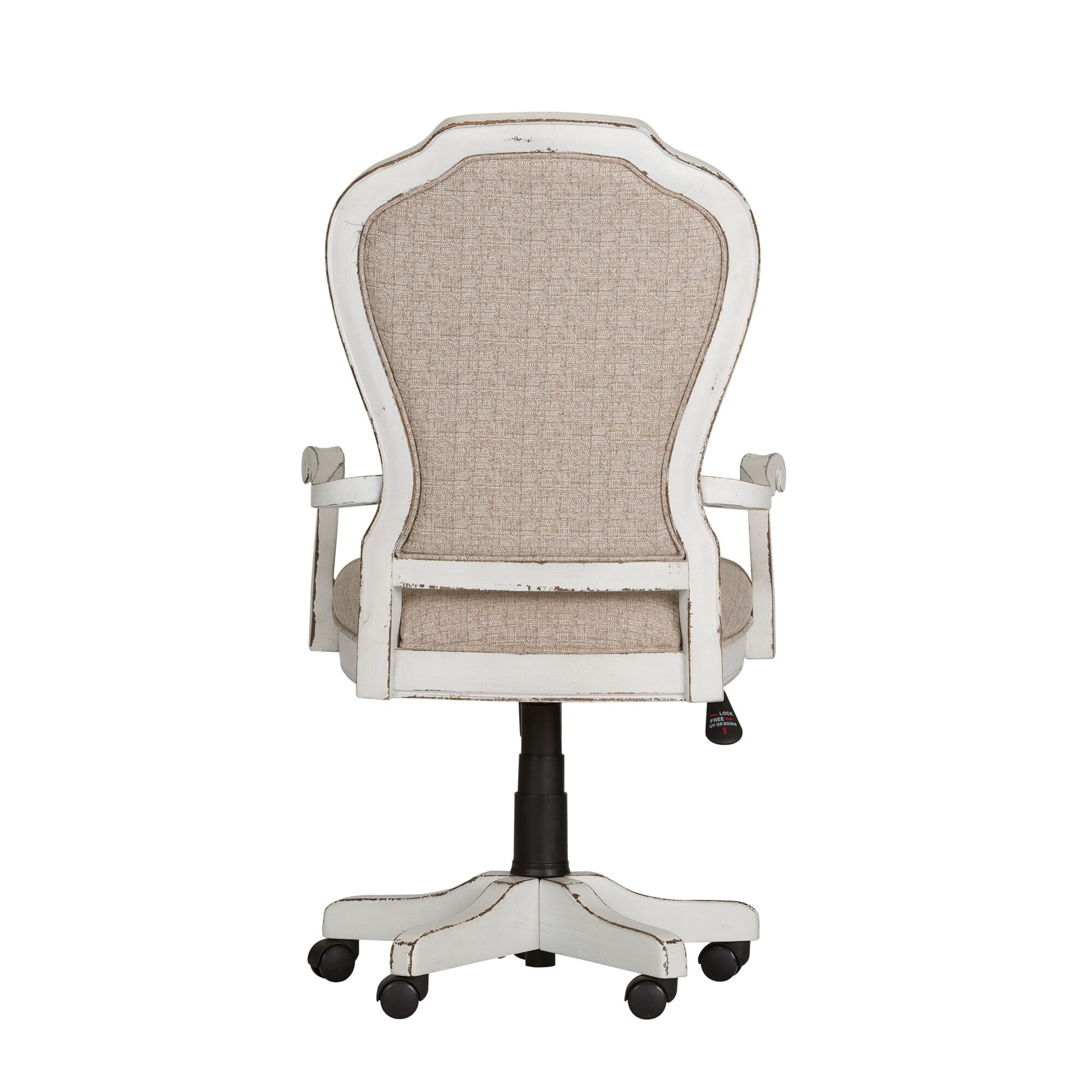 Antique White Traditional Desk Chair with Adjustable Seat Height