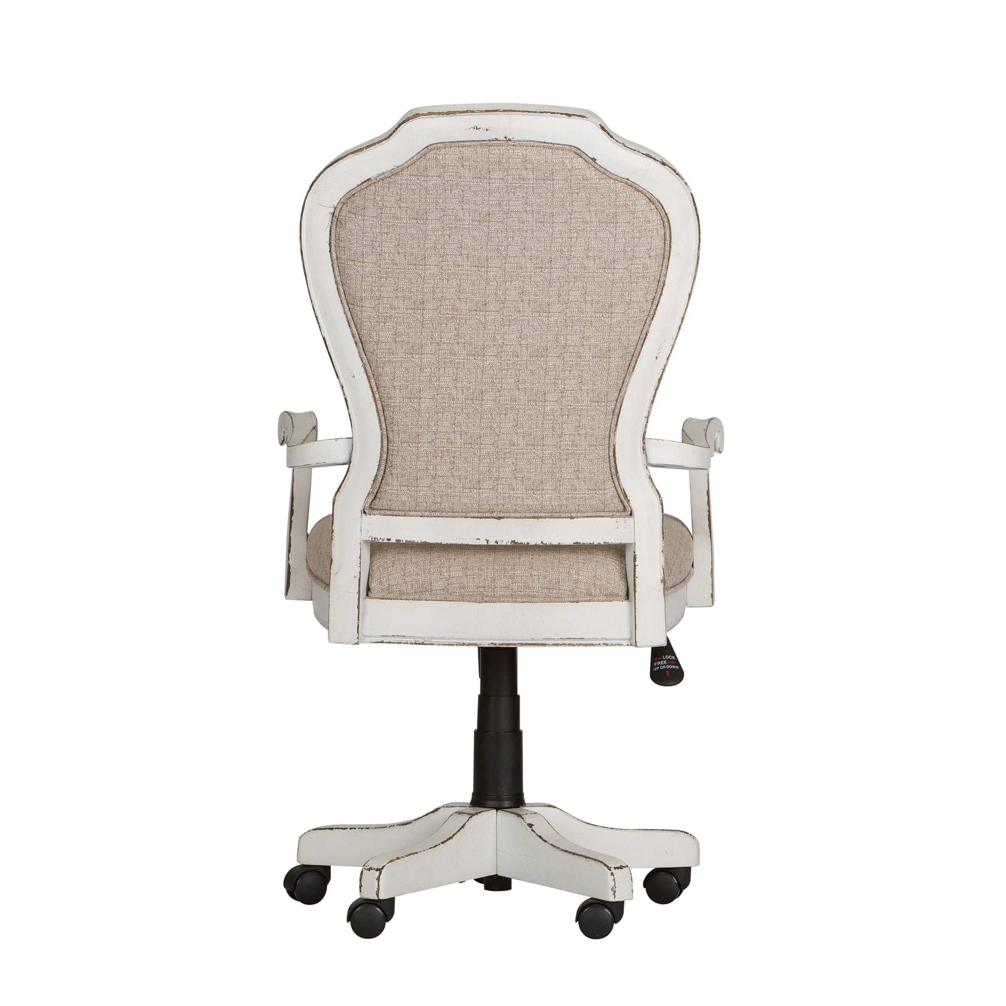 Antique White Traditional Desk Chair with Adjustable Seat Height