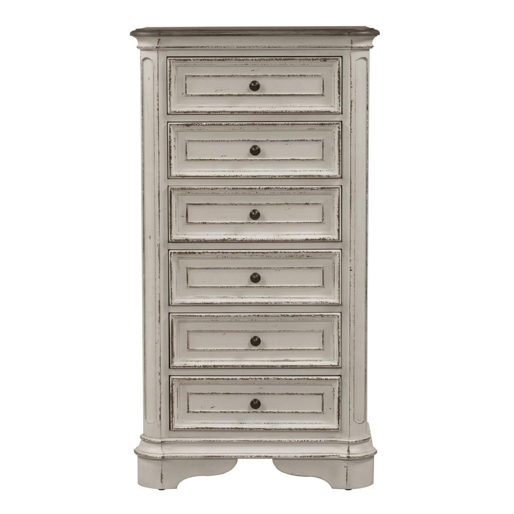 Antique White 6-Drawer Traditional Lingerie Chest