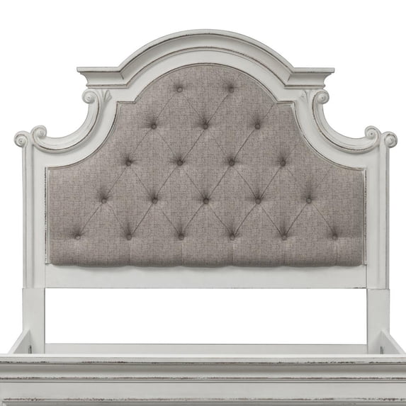 Liberty Magnolia Manor Queen Uph Panel Headboard in Antique White/Weathered Bark