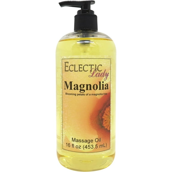 Magnolia Massage Oil by Eclectic Lady, 16 oz, Sweet Almond Oil and Jojoba Oil
