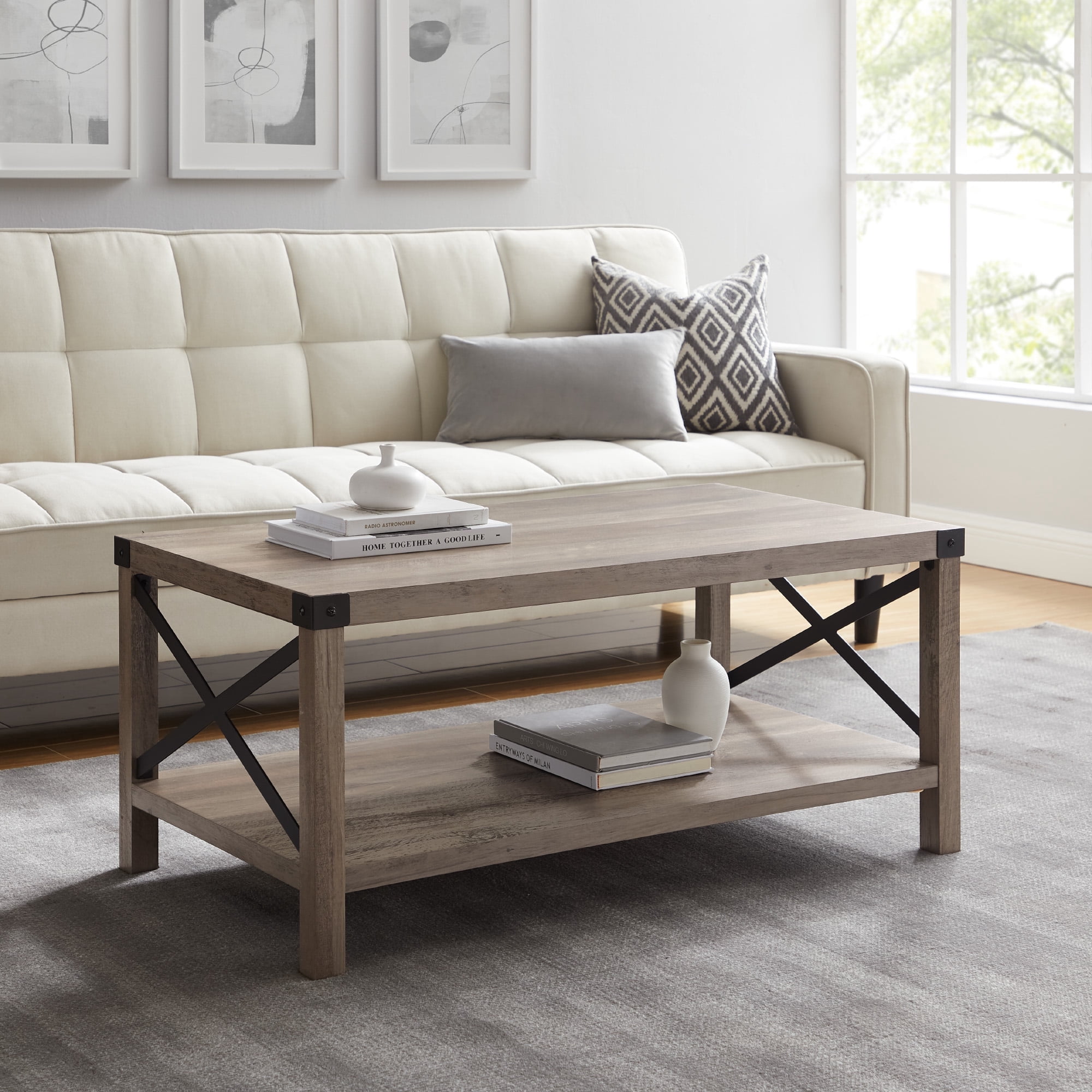Magnolia Metal X Grey Wash Coffee Table by Desert Fields