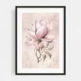 Magnolia Pastel Pink Spring Romance Illustration Black Framed Wall