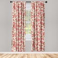 thumbnail image 1 of Magnolia Pattern Window Curtains, Delicate Autumn Vibe Blooming Flowers Vintage on Cream Boho Back, Lightweight Decor 2-Panel Set with Rod Pocket, Pair of - 28"x63", Pale Ruby Fern Green, by Ambesonne, 1 of 3