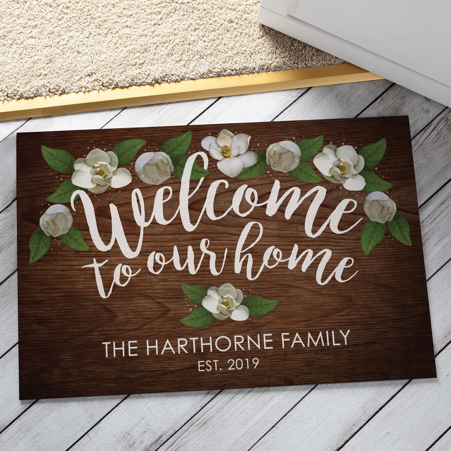 Magnolia Personalized Doormat