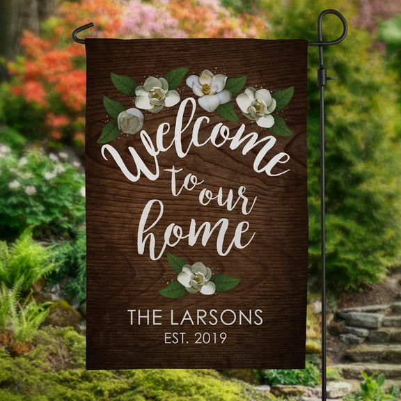 Magnolia Personalized Garden Flag