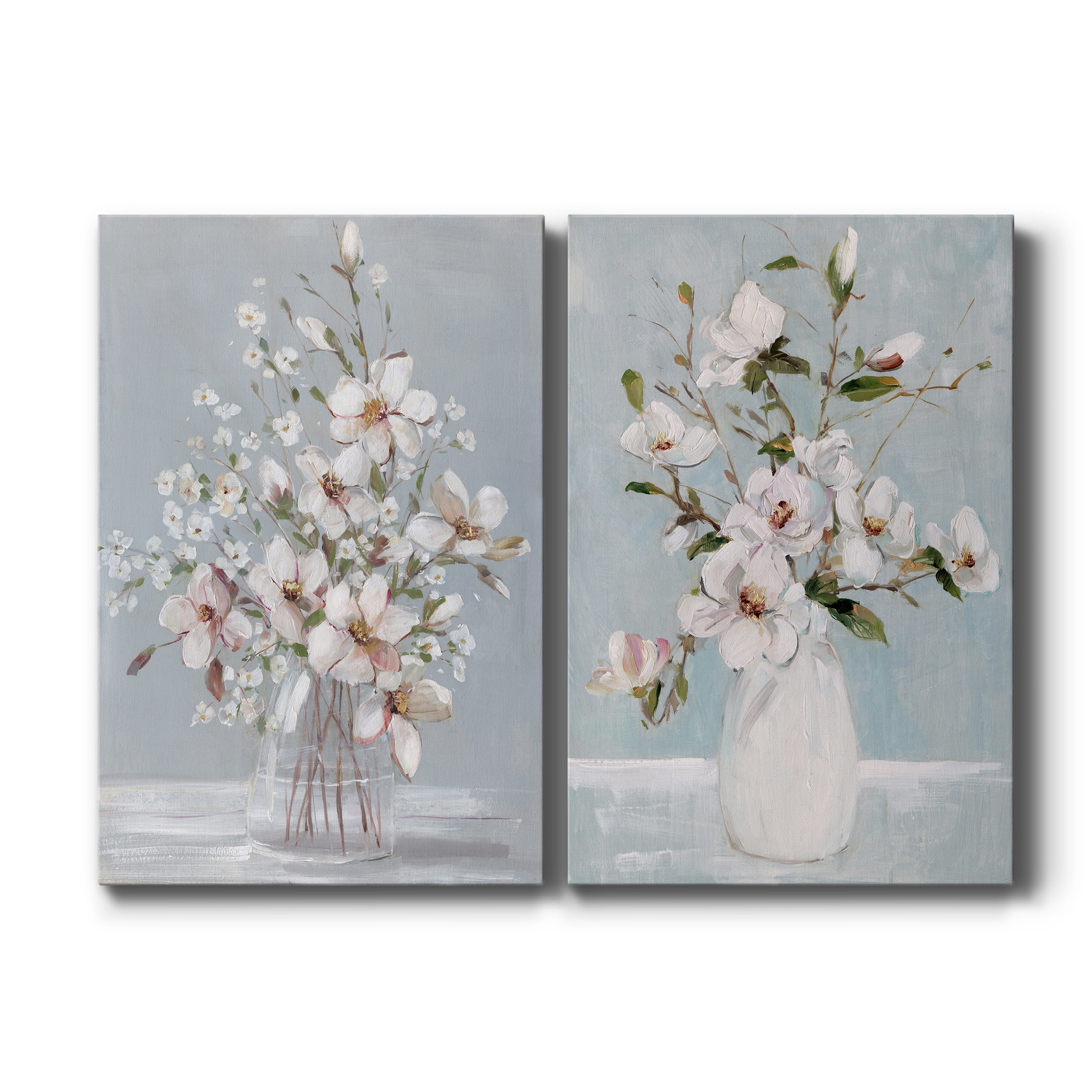 Magnolia Romance Premium Gallery Wrapped Canvas - Ready to Hang - Set of 2 - 18 x 27 Each