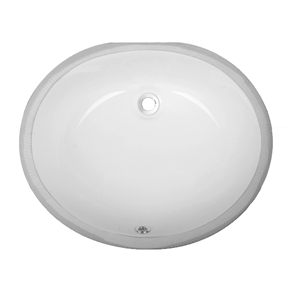 Magnolia Sinks 15" x 12" White Oval Porcelain Ceramic Undermount Bathroom Vanity Vessel Sink