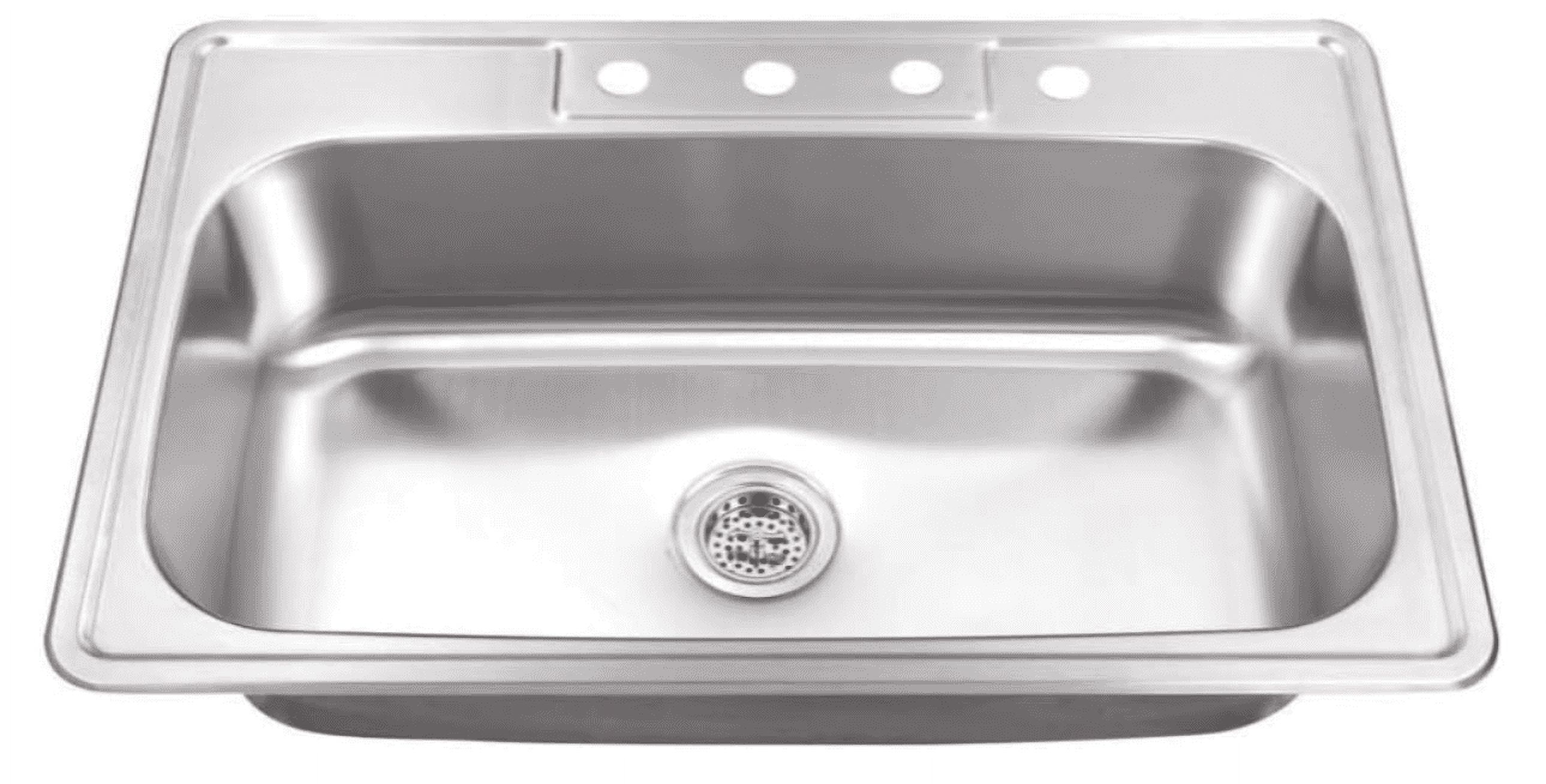 Magnolia Sinks Kitchen Sink Stainless Steel Drop In Top Mount 33" x 22", 4 hole (33 inch Drop-In Topmount Single Bowl) Self Rimming