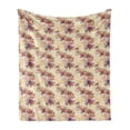 thumbnail image 1 of Magnolia Soft Flannel Fleece Throw Blanket, Illustration of Magnolia Flowers Sketch Lines Nature Pattern, Cozy Plush for Indoor and Outdoor Use, 50" x 70", Pale Orange Beige, by Ambesonne, 1 of 5