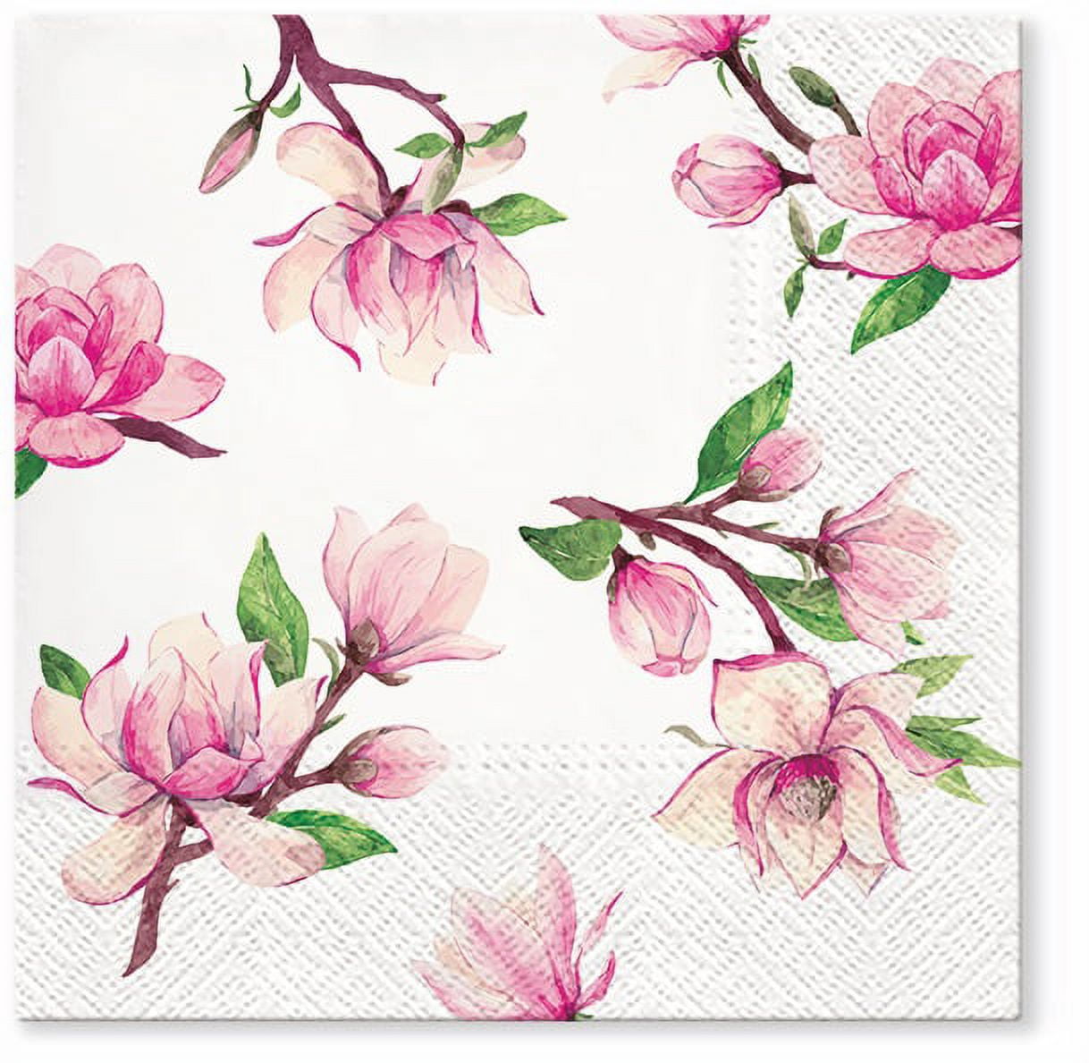 Magnolia Springs - Decorative Floral Lunch Paper Napkins 100pcs - Perfect for Decoupage, Party, Birthday, Special Occasions, Weddings