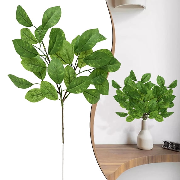 Magnolia Stems,Artificial Magnolia Leaves Decorative Branches,Real Touch Faux Magnolia Greenery Stem,Farmhouse Fake Magnolia Twigs,Seasonal Faux Fall Magnolia Foliage Sprays for Vase,Garden,Patio