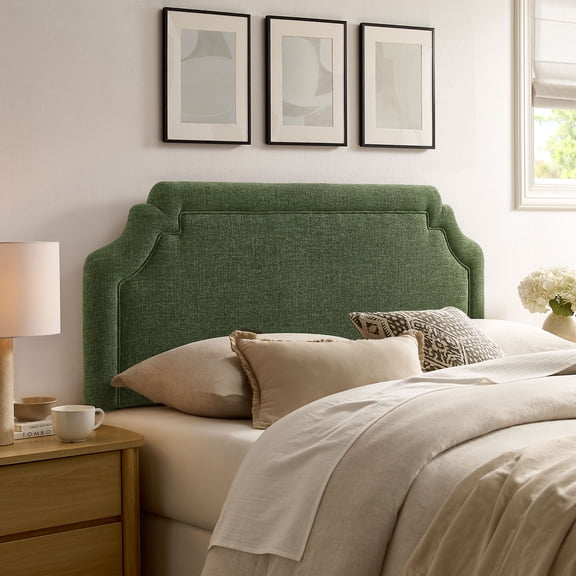 Magnolia Upholstered Fabric Full Size Headboard in Foliage