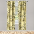 thumbnail image 1 of Magnolia Window Curtains, Bicolored Sketch Pattern of Butterfly and Blooming Floral Romantic, Lightweight Decor 2-Panel Set with Rod Pocket, Pair of - 28"x84", Charcoal Grey Pale Green, by Ambesonne, 1 of 3