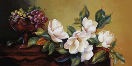 Magnolia With Grapes Canvas Art - Fran Di Giacomo (24 x 48)
