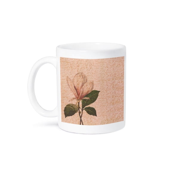 Magnolia With Script Vintage Floral, 15oz Mug