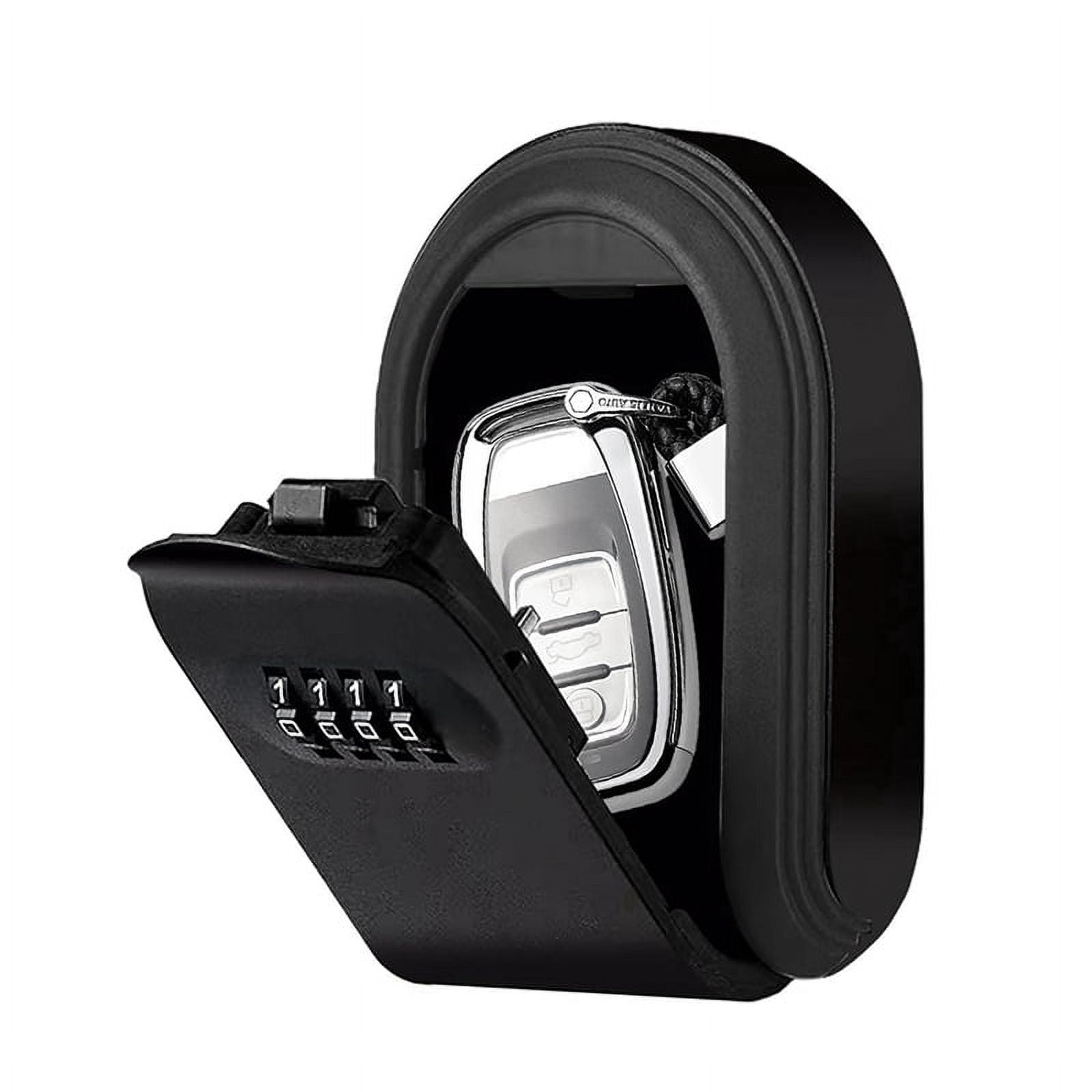 Magntic Key Lock Box with 4 Digit Combination Lock Hider Under Car, Magnetic Key Holder for Indoors, Outdoor Travel B