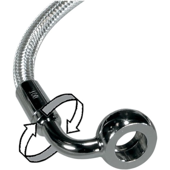 Magnum 36464SW Sterling Chromite II E-Z Align Single Disc Front Brake Line - 180deg. Top Angle - 64in.