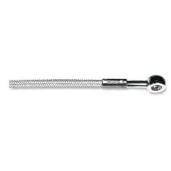 Magnum Shielding 56144SW Polished Stainless E-Z Align Single Disc Front Brake Line - 35deg. Top Angle - 44in
