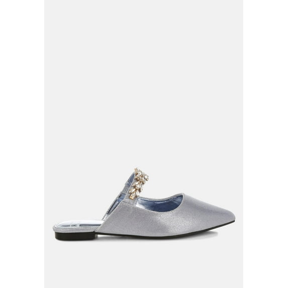 Magnum Diamante Strap Glitter Mules
