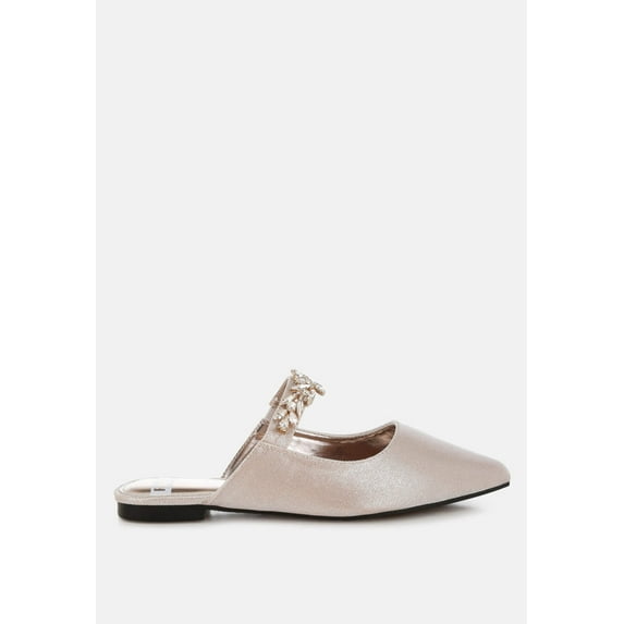 Magnum Diamante Strap Glitter Mules